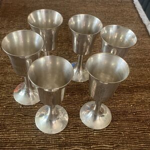 6 silver-plated glasses from India
